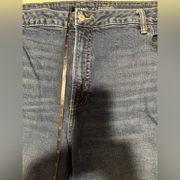 Old Navy Blue Hi-Rise O.G. Straight Cuffed Jean Shorts - Picture 3 of 9